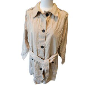 Lands' End Womans Harbor Trench Coat Sisas Tan Woman's Plus 1X 16-18 NWT DH384